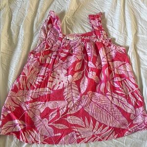 Cat & Jack Pink and Purple Leaf Print Top